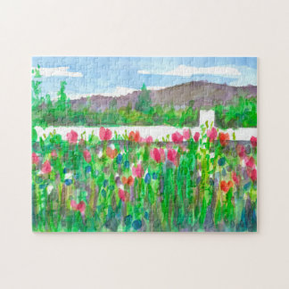 Puzzle Pépites Fleur sauvage Champ aquarelle Flowe peintu