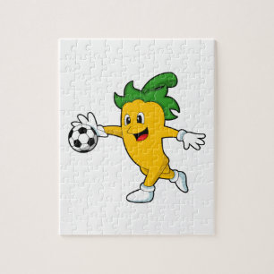 Puzzle Pepper Vegan comme joueur de football avec Soccer.