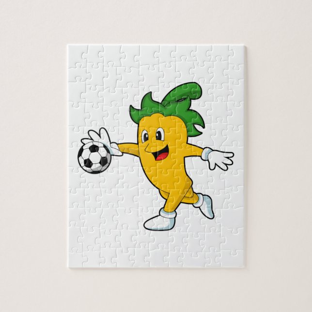 Puzzle Pepper Vegan comme joueur de football avec Soccer. (Vertical)