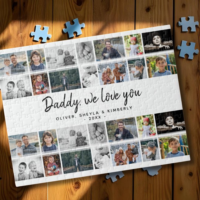 Puzzle Père avec enfants Famille Papa 14 Photo Collage (Créateur téléchargé)
