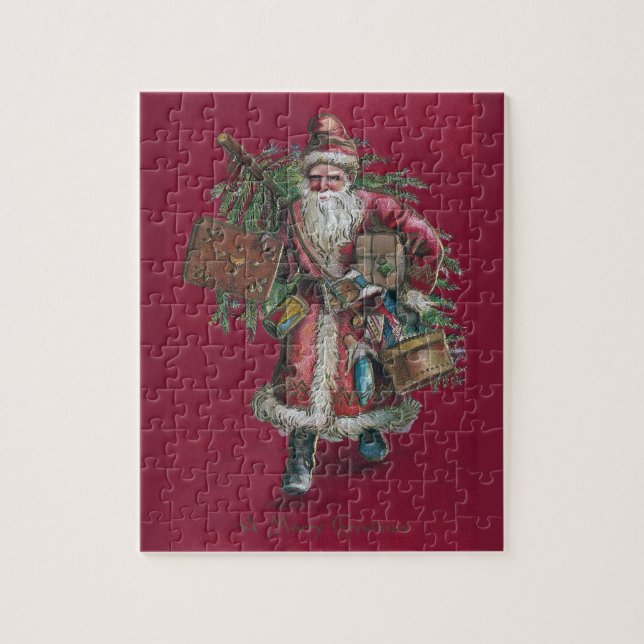 Puzzle Père Noël 1910 avec l'arbre et les jouets (Vertical)