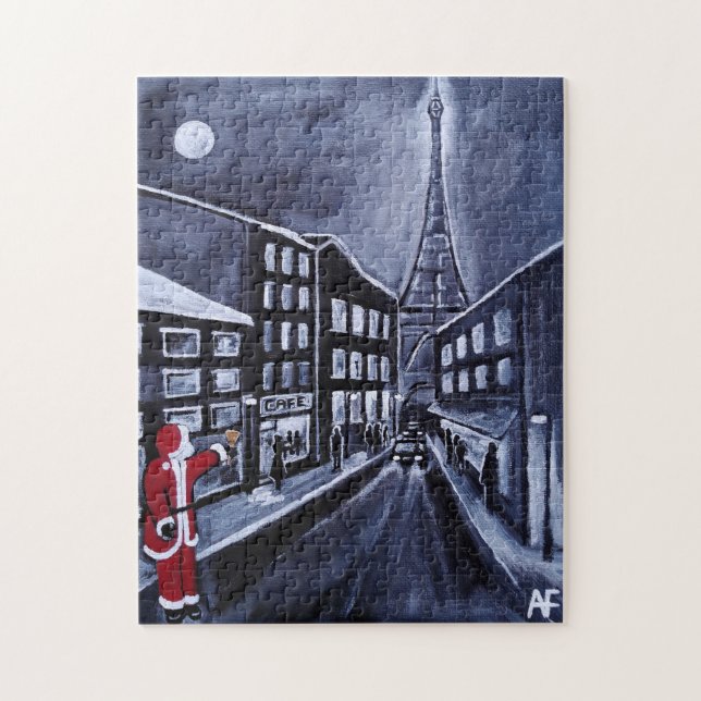 Puzzle Père Noël à Paris Peinture d'Alfred Fox (Vertical)