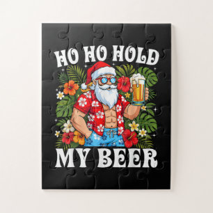 Puzzle Père Noël drôle de Noël Ho Ho Tiens ma bière