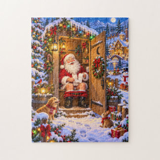 Puzzle Père Noël drôle Noël Toilettes de vacances