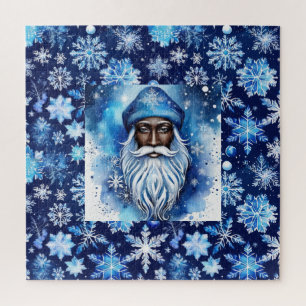 Puzzle Père Noël en bleu