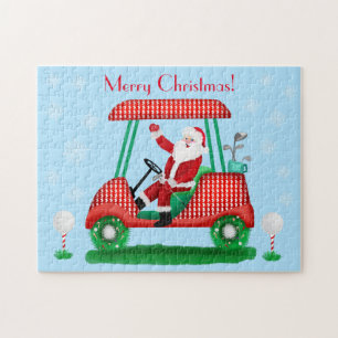 PUZZLE PÈRE NOËL EN VOITURETTE DE GOLF NOËL AVEC FLOCONS