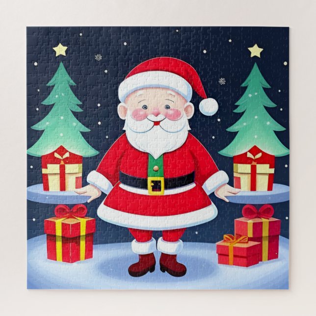 Puzzle Père Noël et Cadeaux (Vertical)