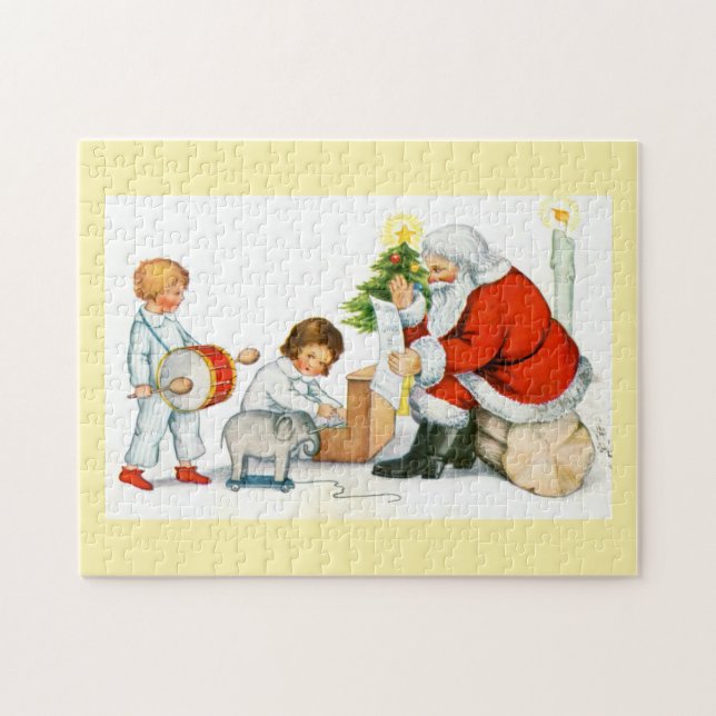 Puzzle Père Noël et enfants (Horizontal)