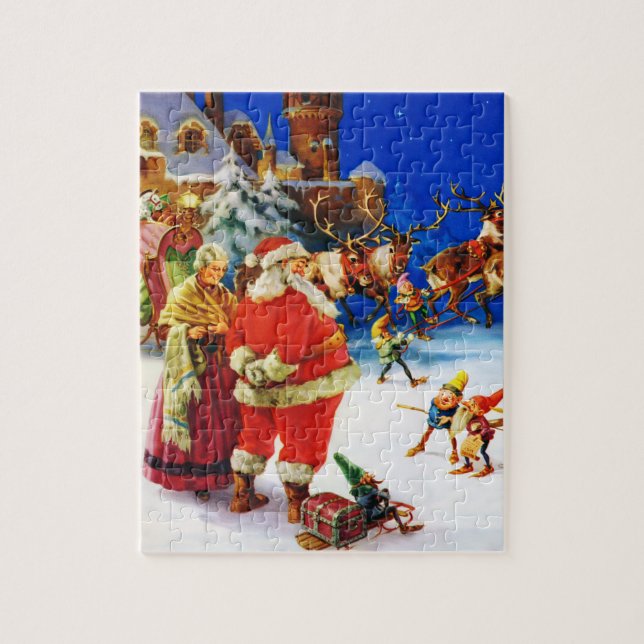 Puzzle Père Noël et Mme Claus au réveillon de Noël de (Vertical)