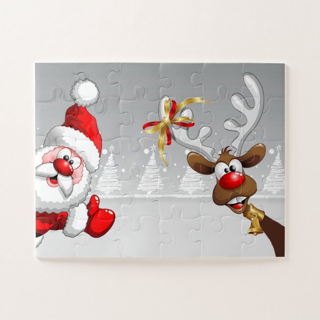 Puzzle Père Noël et son Reindeer Rudolph Easy Jigsaw Puzz (Horizontal)