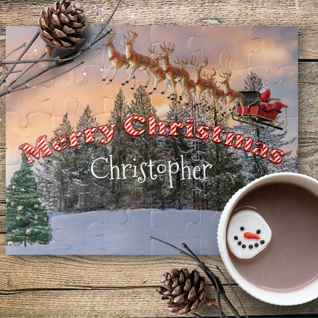 Puzzle Père Noël et son renne personnalisés (Créateur téléchargé)