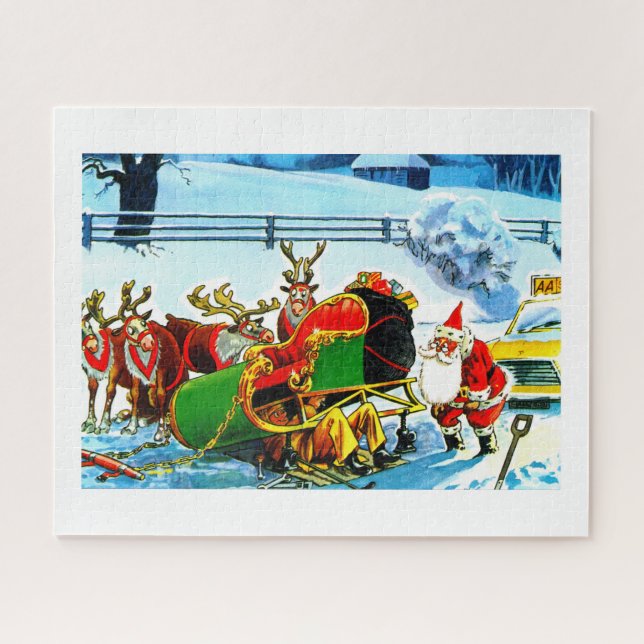Puzzle Père Noël et son traîneau (Horizontal)