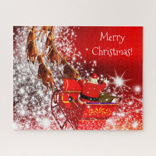 Puzzle Père Noël et traîneau (Horizontal)