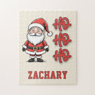 Puzzle Père Noël festif personnalisé Ho Ho Ho Noël