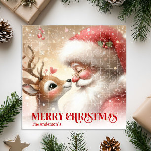 Puzzle Père Noël festif Rudolph Cadeau personnalisé pour 
