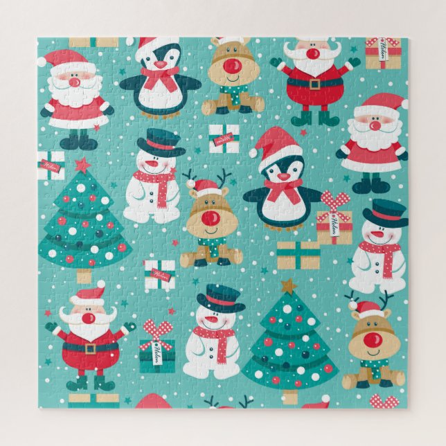Puzzle Père Noël Motif Vintage de Noël (Vertical)