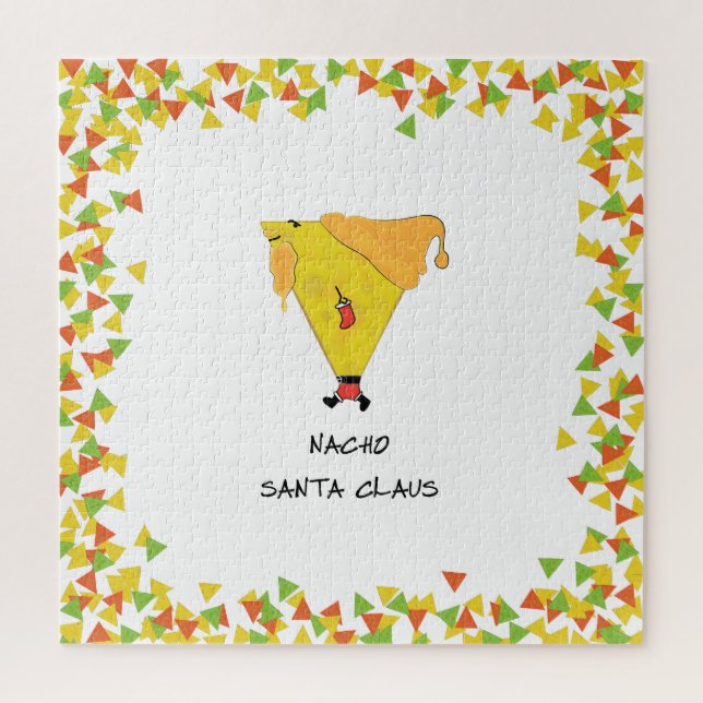 Puzzle Père Noël Nacho avec des Chips (Vertical)