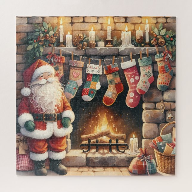 Puzzle Père Noël par foyer Noël Stockage (Horizontal)