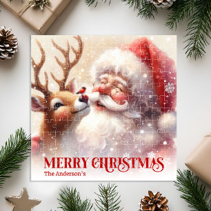 Puzzle Père Noël personnalisé Rudolph Noël Enfants Fêtes 