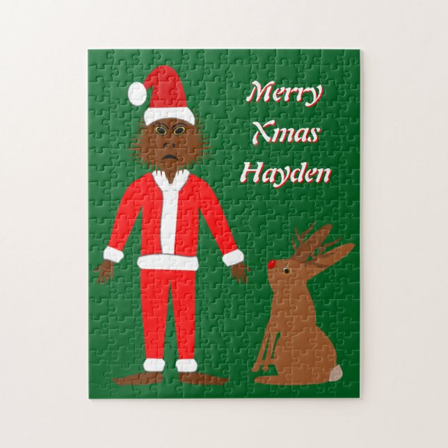 Puzzle Père Noël Sasquatch et Jackalope (Vertical)