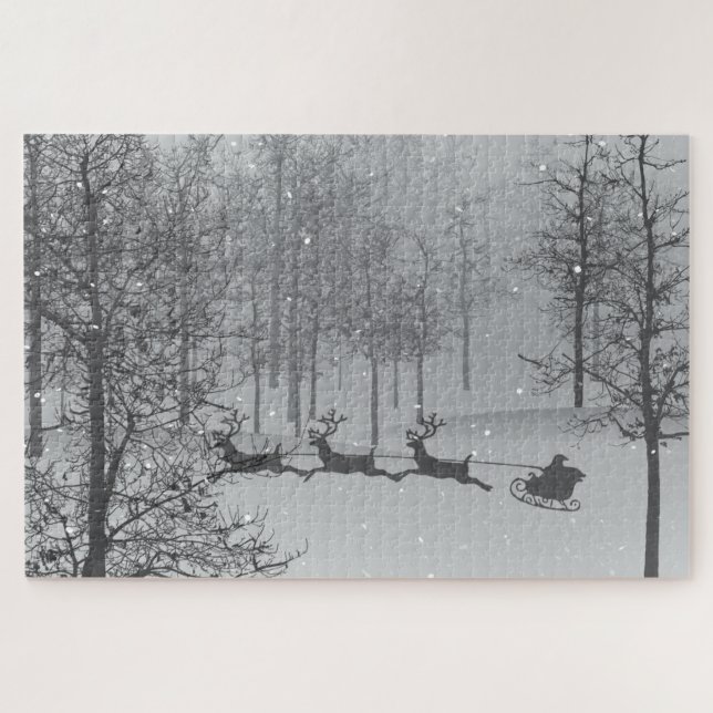 Puzzle Père Noël Sleigh Ride through Winter Wonderland (Horizontal)