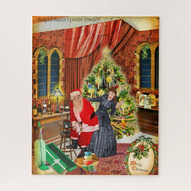 Puzzle Père Noël stupide ! Je préfère les bijoux :/ (Vertical)