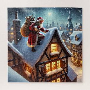Puzzle Père Noël sur le toit