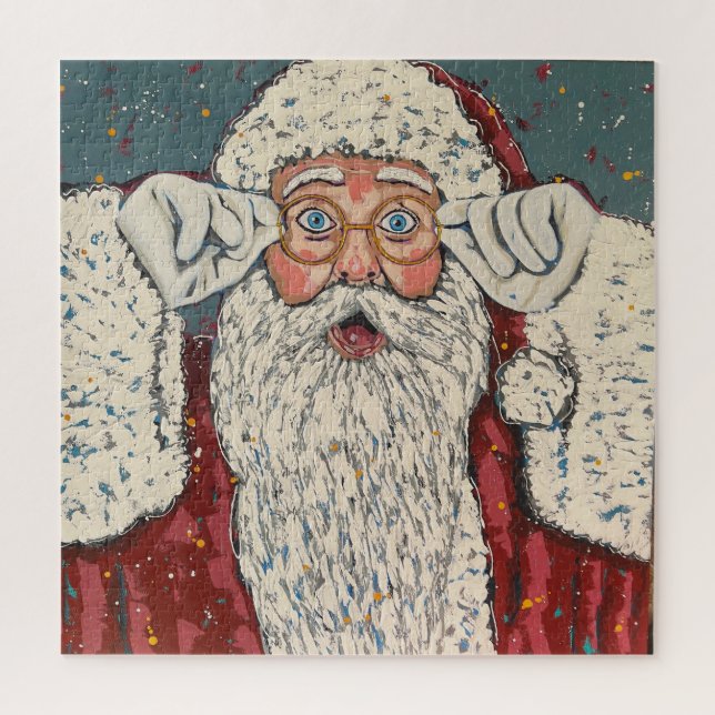 Puzzle Père Noël Surpris (Vertical)