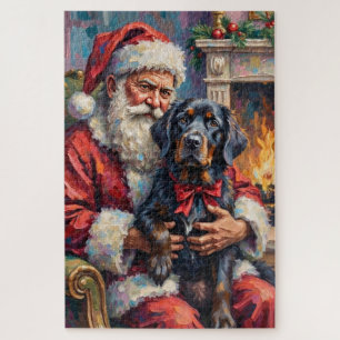 Puzzle Père Noël tenant l'art de Noël de Terre-Neuve