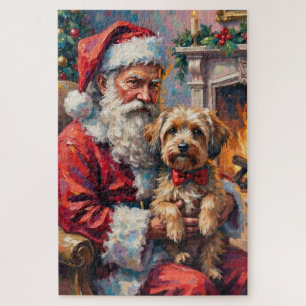 Puzzle Père Noël tenant l'art de Noël Havanais