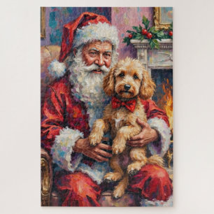 Puzzle Père Noël tenant une œuvre d'art de Noël de Canich