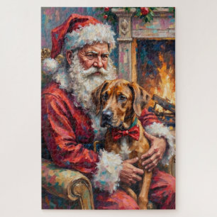 Puzzle Père Noël tenant une œuvre d'art de Noël de Grand