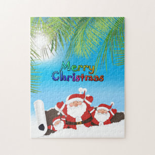Puzzle Père Noël tropical