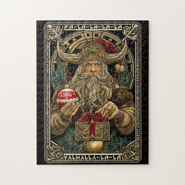 Puzzle Père Noël Viking drôle Valhalla Noël Yule  (Vertical)