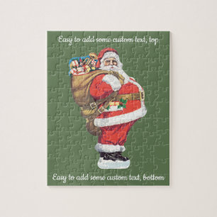 Puzzle Père Noël vintage, découpage de Noël victorien