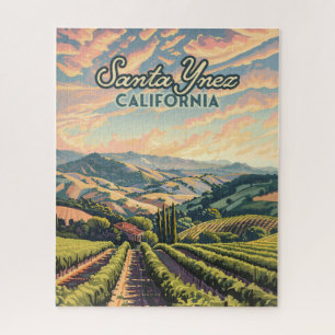 Puzzle Père Noël Ynez California Vineyard Winery Retro