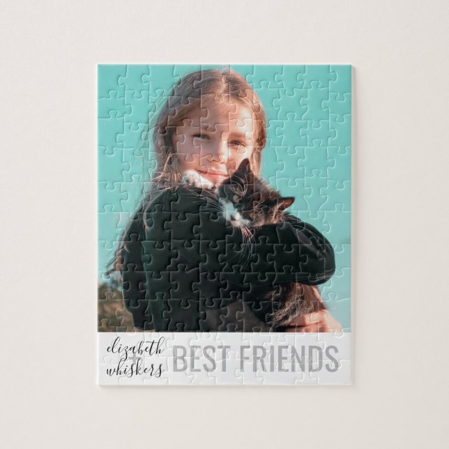 Puzzle Perfect Pet Best Friends Chat Photo Personnalisée (Vertical)