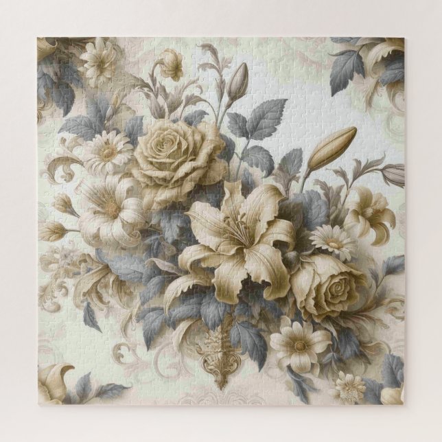 Puzzle Perfection florale Jaune antique (Vertical)
