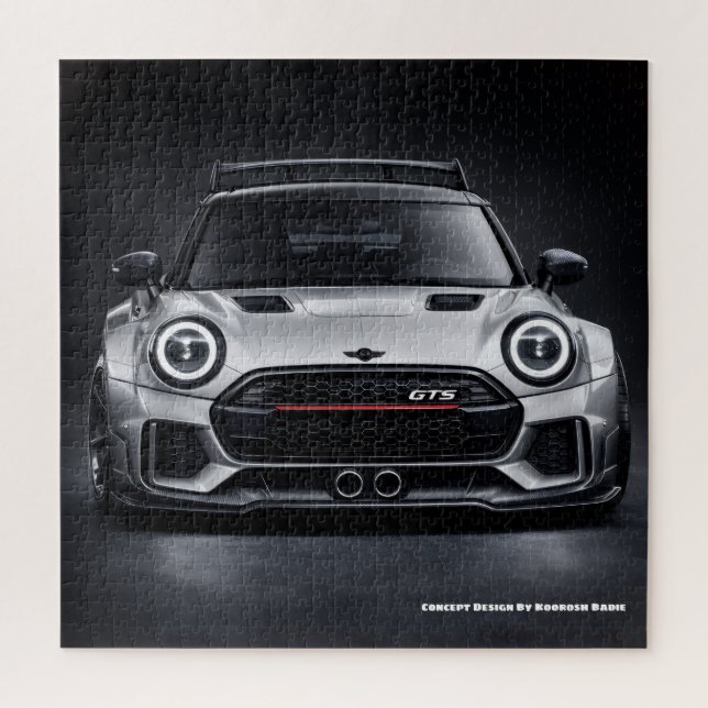 Puzzle Performance Hatchback Front View Automotive Art Pr (Vertical)