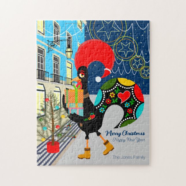 Puzzle Période de courses de Noël avec le Rooste portugai (Vertical)
