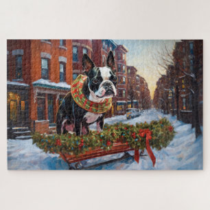 Puzzle Période de fêtes de Noël du Boston Terrier
