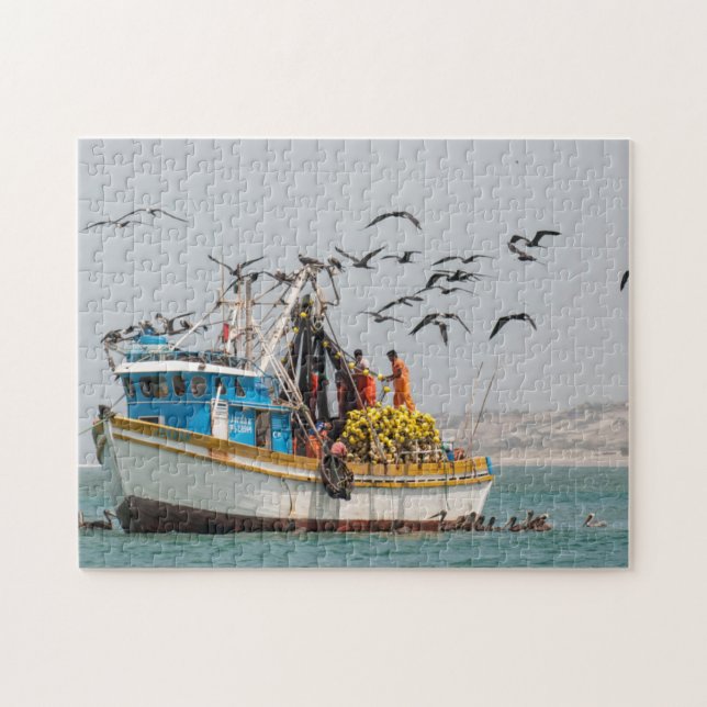 Puzzle Pérou, Los Organos. Bateau De Pêche À Los Organos (Horizontal)