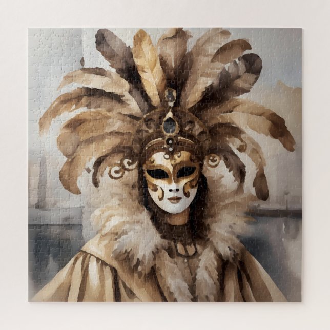 Puzzle Person wearing Venetian mask (Vertical)