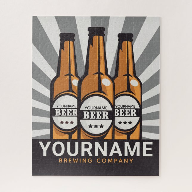 Puzzle Personalized Beer Bottle Craft Brewing Company (Vertical)
