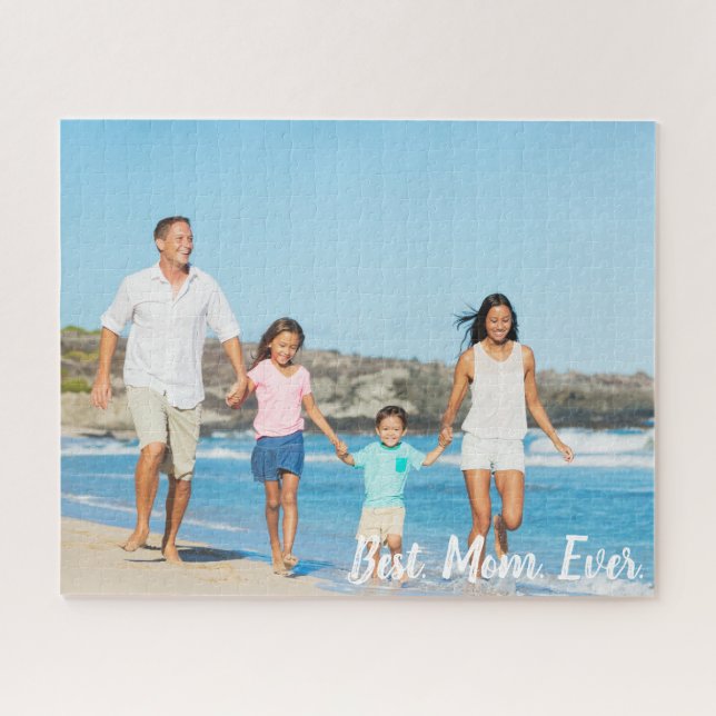 Puzzle Personalized Best Mom Ever Custom Family Photo (Horizontal)