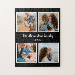 Puzzle Personalized family 4 photo collage template