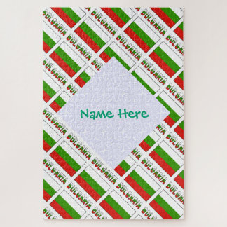 Puzzle Personalized Green Name Bulgaria Flag Tiled