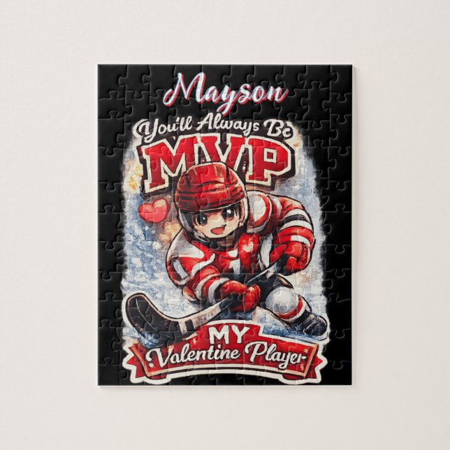 Puzzle Personalized Hockey MVP My Valentine Player (Vertical)