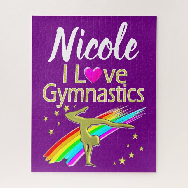 PUZZLE PERSONALIZED I LOVE GYMNASTICS DESIGN (Vertical)