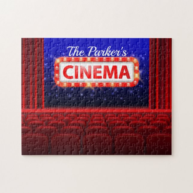 Puzzle Personalized Movie Theater Cinema Family Room  (Horizontal)